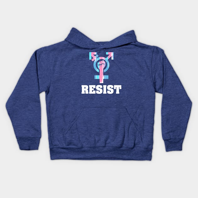 Resist with Transgender Symbol Kids Hoodie by Trans Action Lifestyle